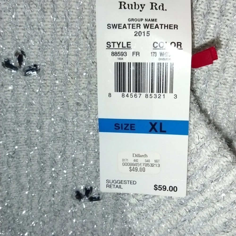 Ruby Rd. Metallic Silver Sweater - Picture 6 of 6